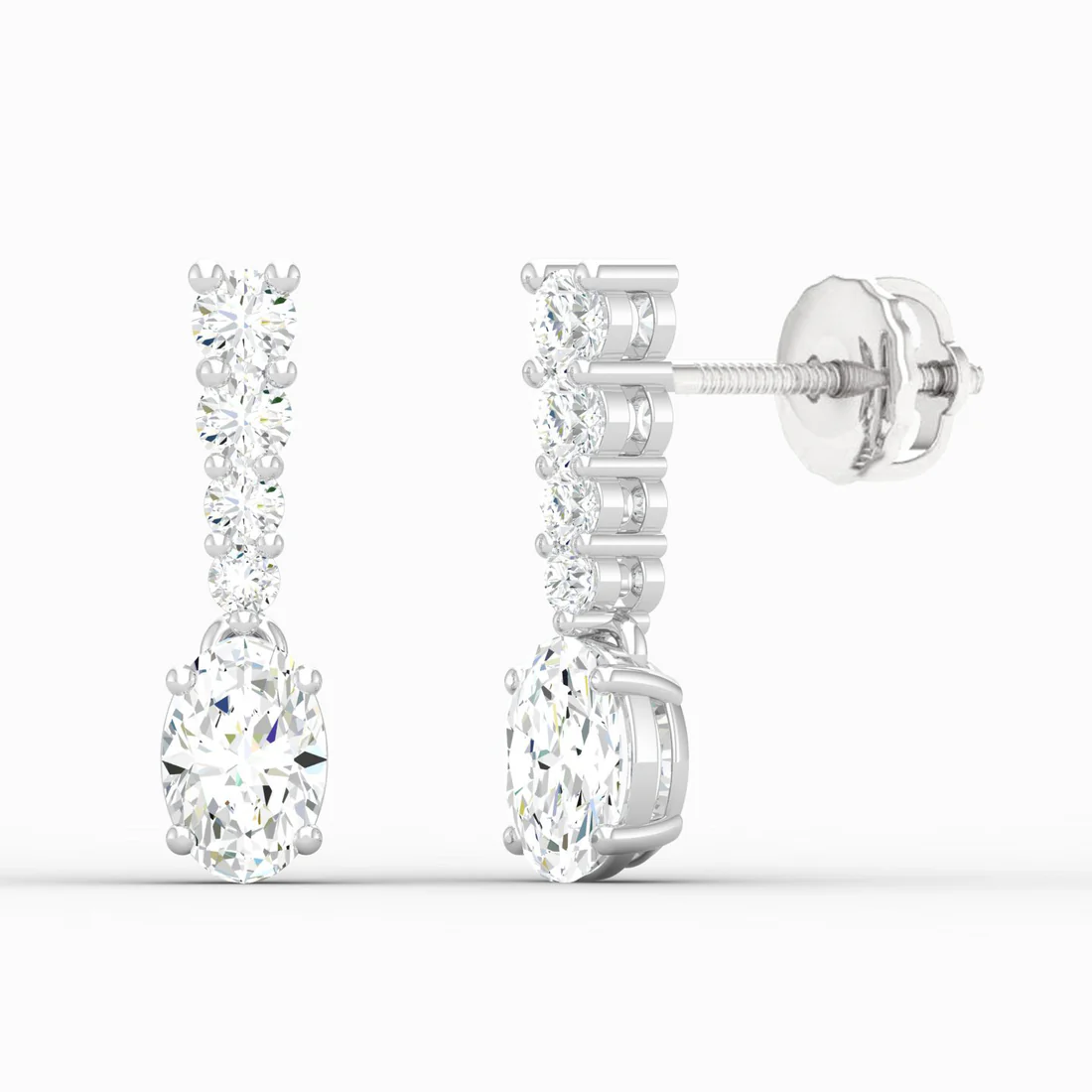 1.40 CTW Lab Grown Diamond Oval Drop Earring