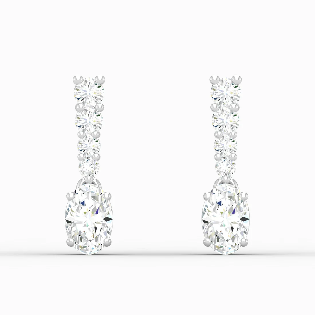 1.40 CTW Lab Grown Diamond Oval Drop Earring
