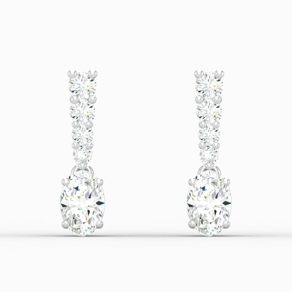 1.40 CTW Lab Grown Diamond Oval Drop Earring