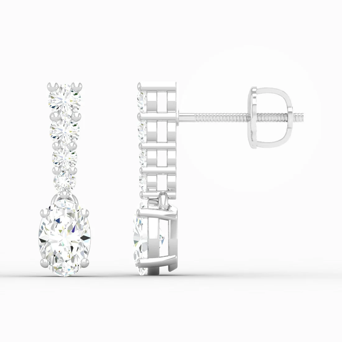 1.40 CTW Lab Grown Diamond Oval Drop Earring