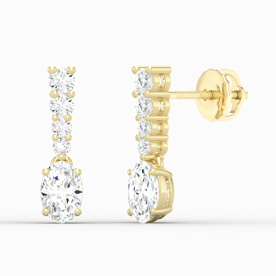 1.40 CTW Lab Grown Diamond Oval Drop Earring