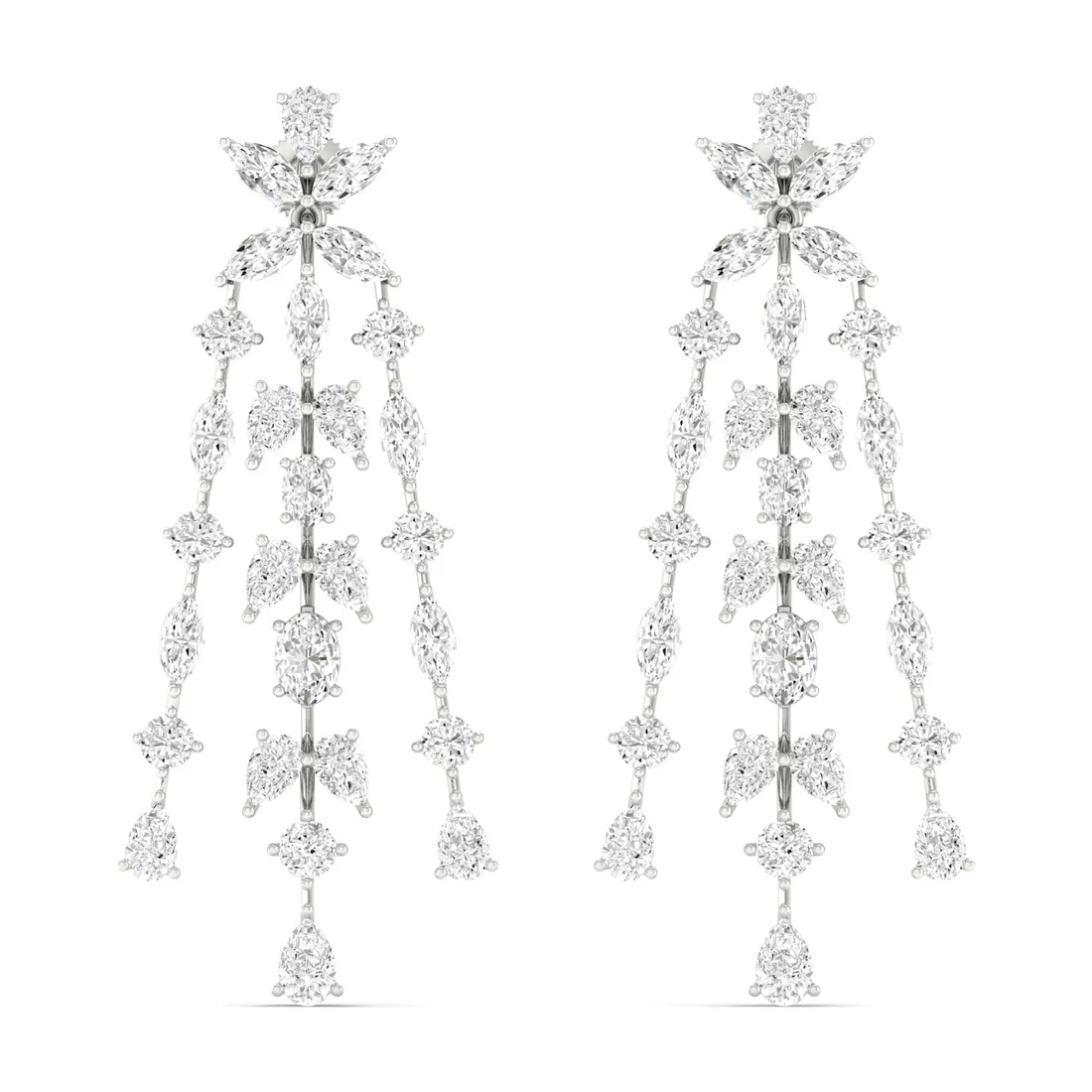 11.25 CTW Lab Grown Diamond Floral Chandelier Drop Earrings