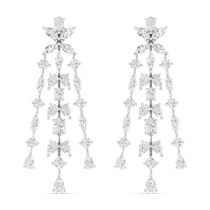 11.25 CTW Lab Grown Diamond Floral Chandelier Drop Earrings