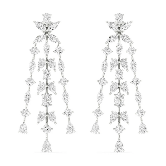 11.25 CTW Lab Grown Diamond Floral Chandelier Drop Earrings