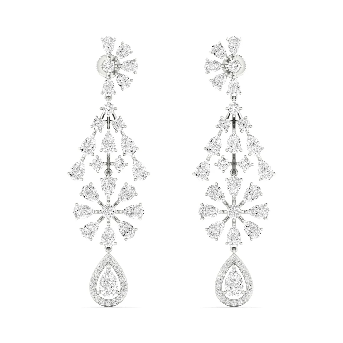 11 CTW Lab Grown Diamond Celestia Chandelier Drop Earrings