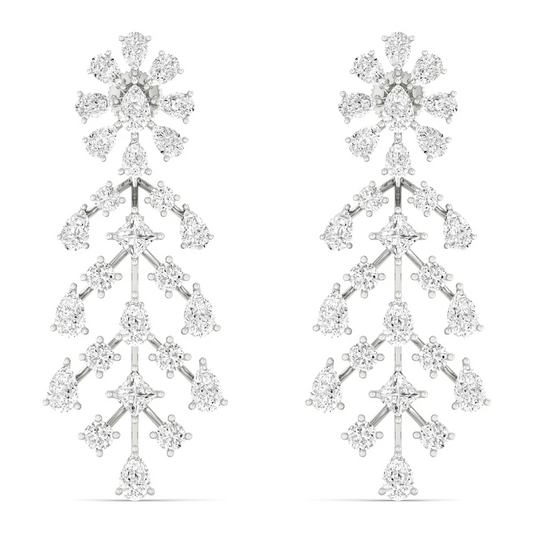 10.40 CTW Lab Grown Diamond Floral Cascade Chandelier Earrings
