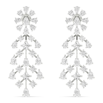 10.40 CTW Lab Grown Diamond Floral Cascade Chandelier Earrings