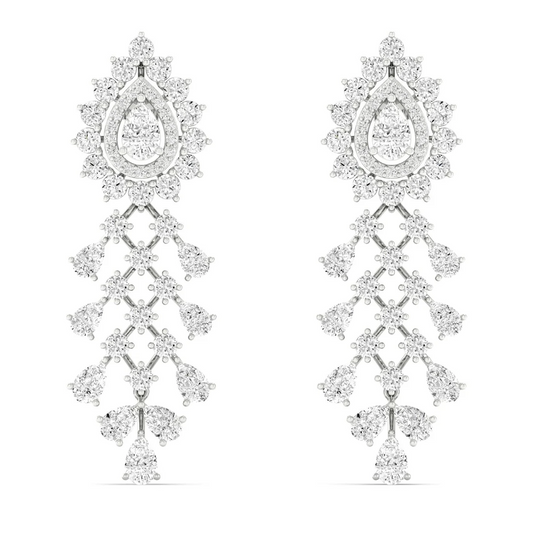 10.50 CTW Lab Grown Diamond Pear Shaped Chandelier Earrings