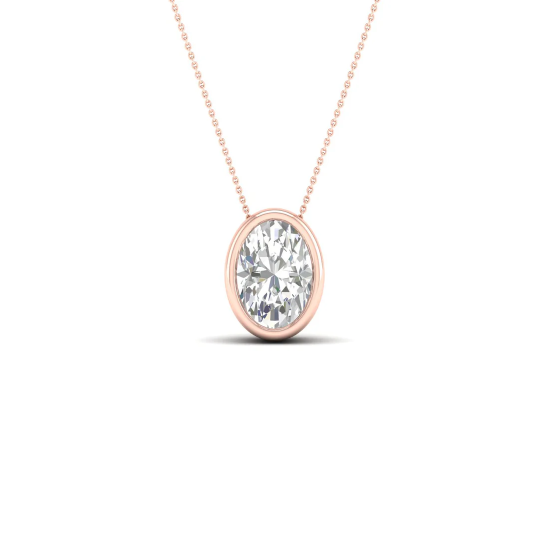 0.50 CTW Lab Grown Diamond Oval Cut Pendant