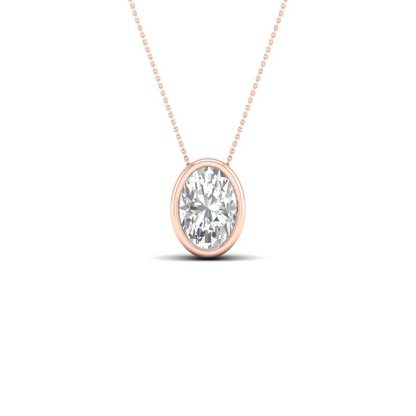 0.50 CTW Lab Grown Diamond Oval Cut Pendant