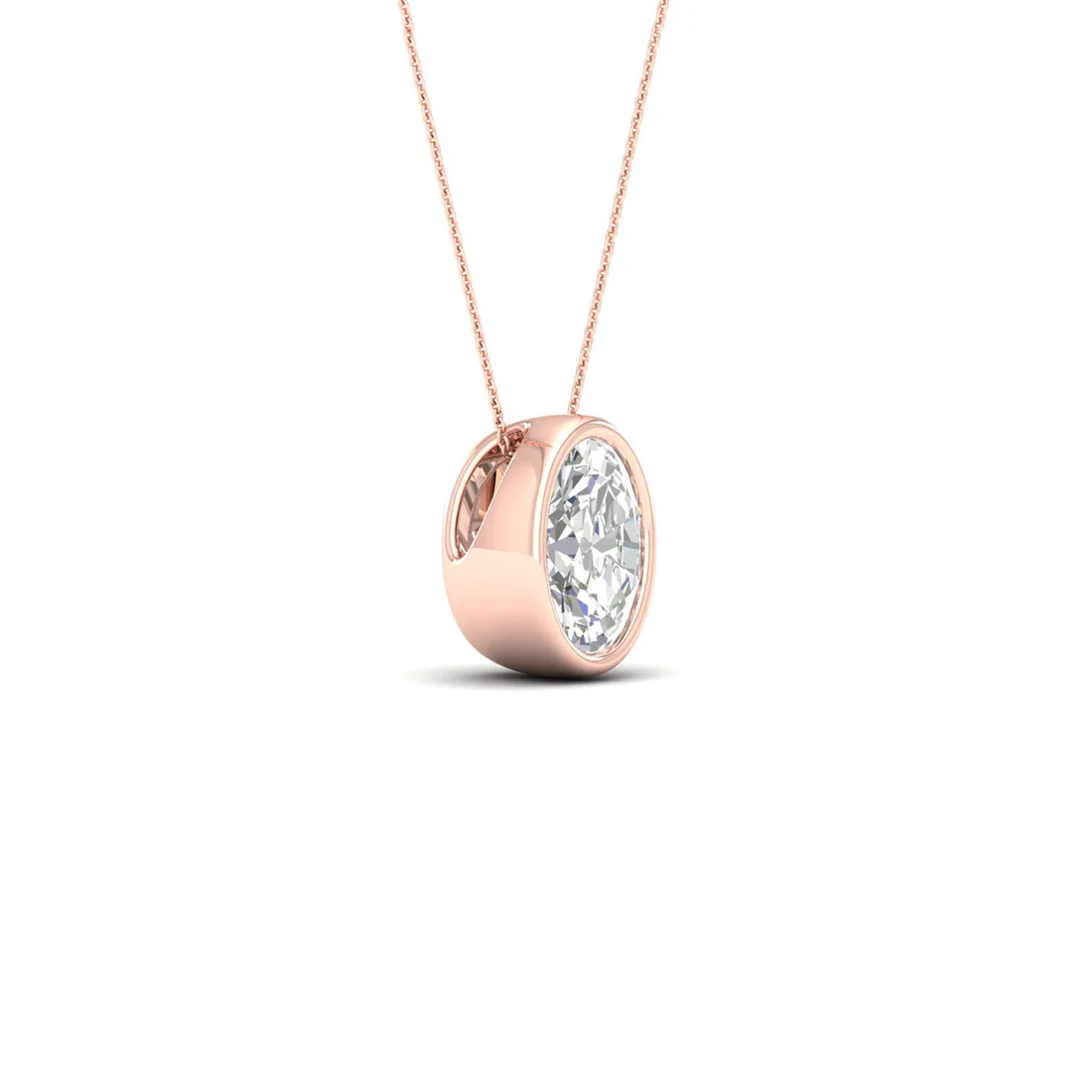 0.50 CTW Lab Grown Diamond Oval Cut Pendant