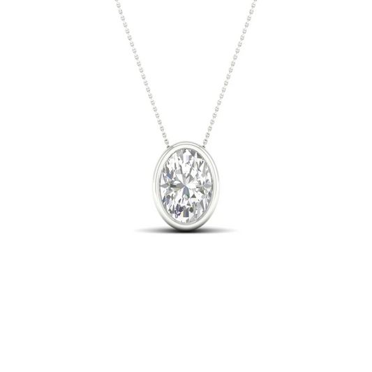 0.50 CTW Lab Grown Diamond Oval Cut Pendant