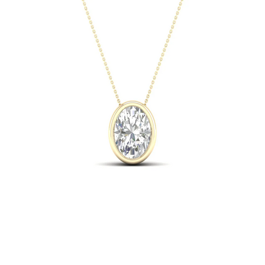 0.50 CTW Lab Grown Diamond Oval Cut Pendant