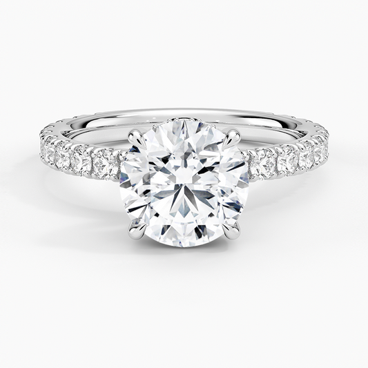 2 CT Round Lab Grown Diamond 18K Gold Solitaire Engagement Ring