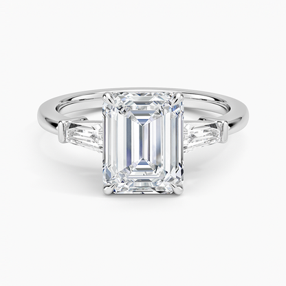 2 CT Emerald Lab Grown Diamond Cluster Engagement Ring