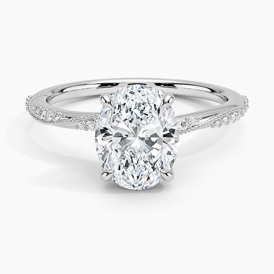 2 CT Lab Grown Diamond Milgrain Engagement Ring