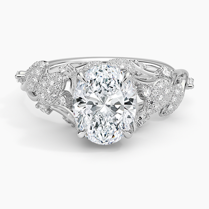 2 CT Oval Cut Labgrown Diamond Cluster Engagement Ring