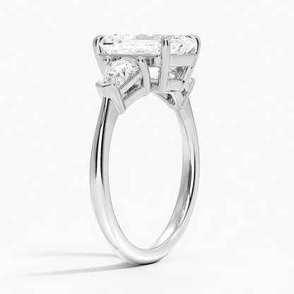 2 CT Emerald Cut Lab Grown Diamond Cluster Enagagement Ring
