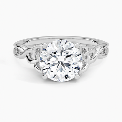 2 CT Round Cut Lab Grown Diamond 18k Gold Ring