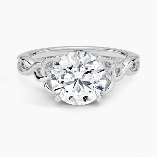 2 CT Round Cut Lab Grown Diamond 18k Gold Ring