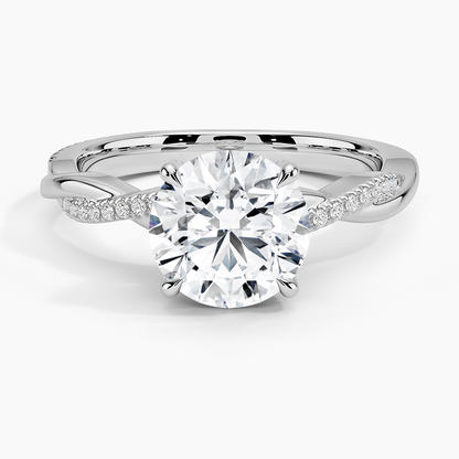 2 CT 18k Gold Twisted Band Lab Grwon Diamond Ring