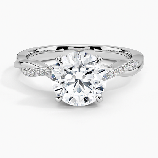 2 CT 18k Gold Twisted Band Lab Grwon Diamond Ring