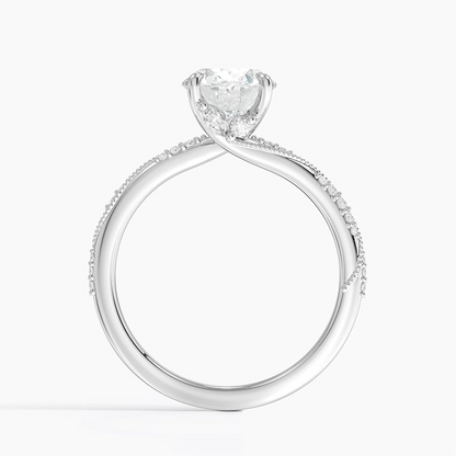 2 CT Lab Grown Diamond Milgrain Engagement Ring