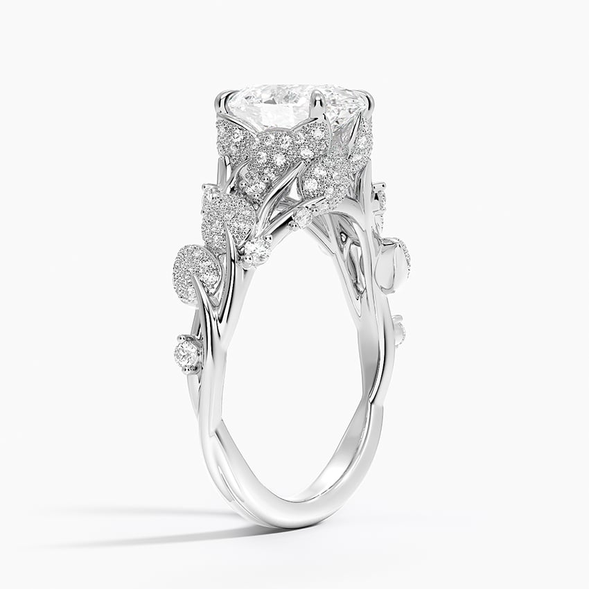 2 CT Oval Cut Labgrown Diamond Cluster Engagement Ring