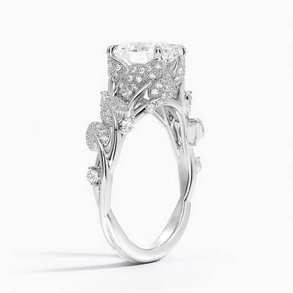 2 CT Oval Cut Labgrown Diamond Cluster Engagement Ring