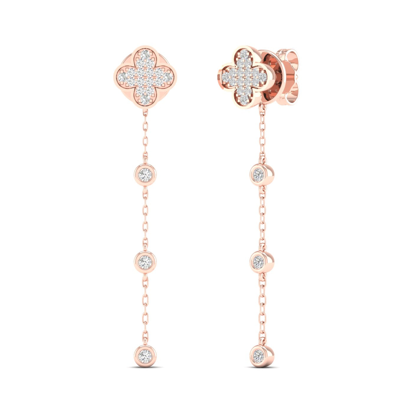 0.30 CTW Lab Grown Diamond Clover Stud Earring