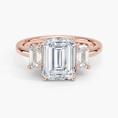 2 CT Lab Grwon Diamond 3 Stone Engagement Ring