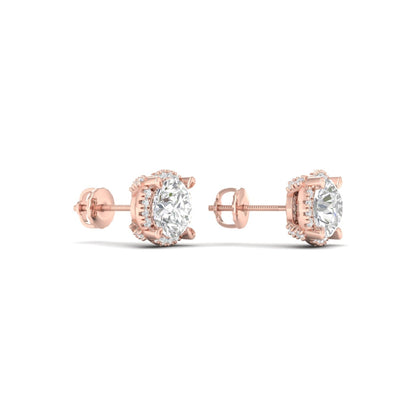 2 CTW Lab Grown Diamond Halo Design Stud Earring