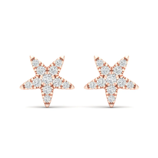 0.16 CTW Lab Grown Diamond Star Shape Stud Earring