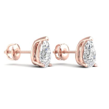 10 CTW Lab Grown Diamond Solitaire Pear Stud Earring