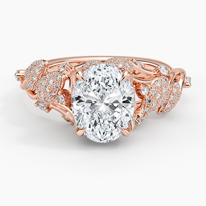 2 CT Oval Cut Labgrown Diamond Cluster Engagement Ring