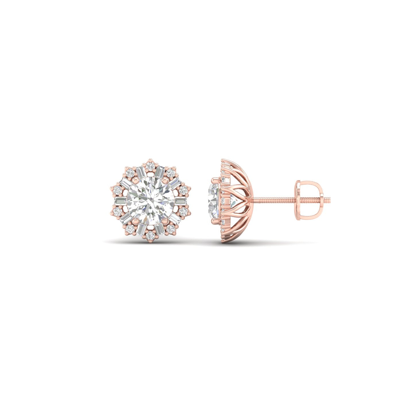 1 CTW Lab Grown Diamond Blossom Stud Earring