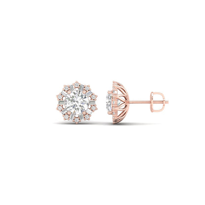 1 CTW Lab Grown Diamond Blossom Stud Earring