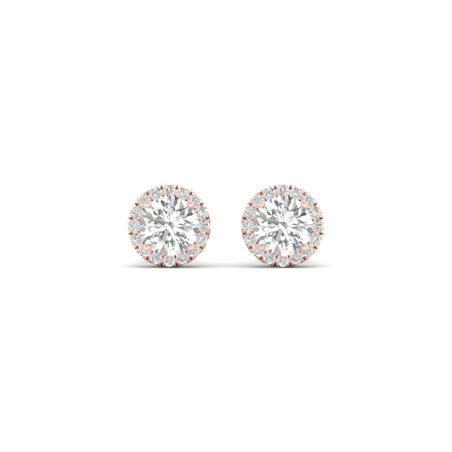1 CTW Lab Grown Diamond Round Halo Stud Earring