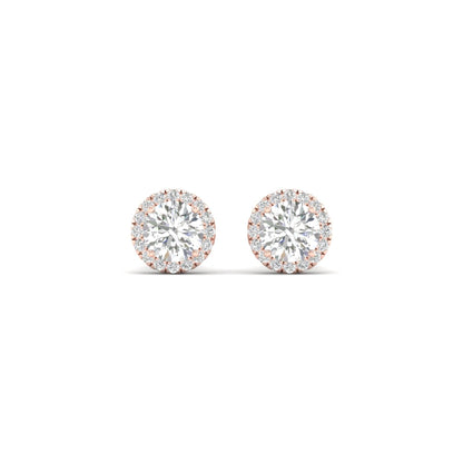 1 CTW Lab Grown Diamond Round Halo Stud Earring