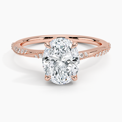 2 CT Lab Grown Diamond Milgrain Engagement Ring