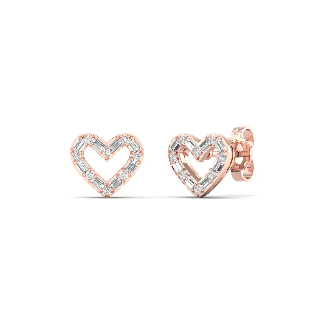 0.25 CTW Lab Grown Diamond Golden Heart Earring