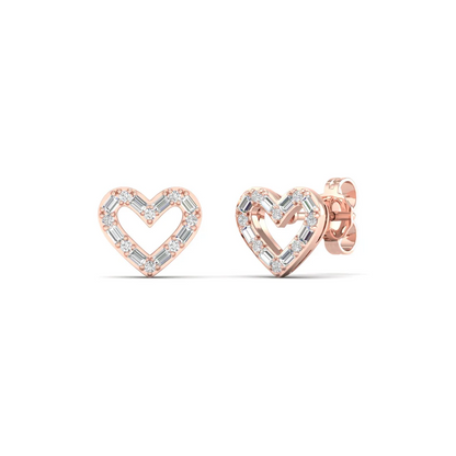 0.25 CTW Lab Grown Diamond Golden Heart Earring
