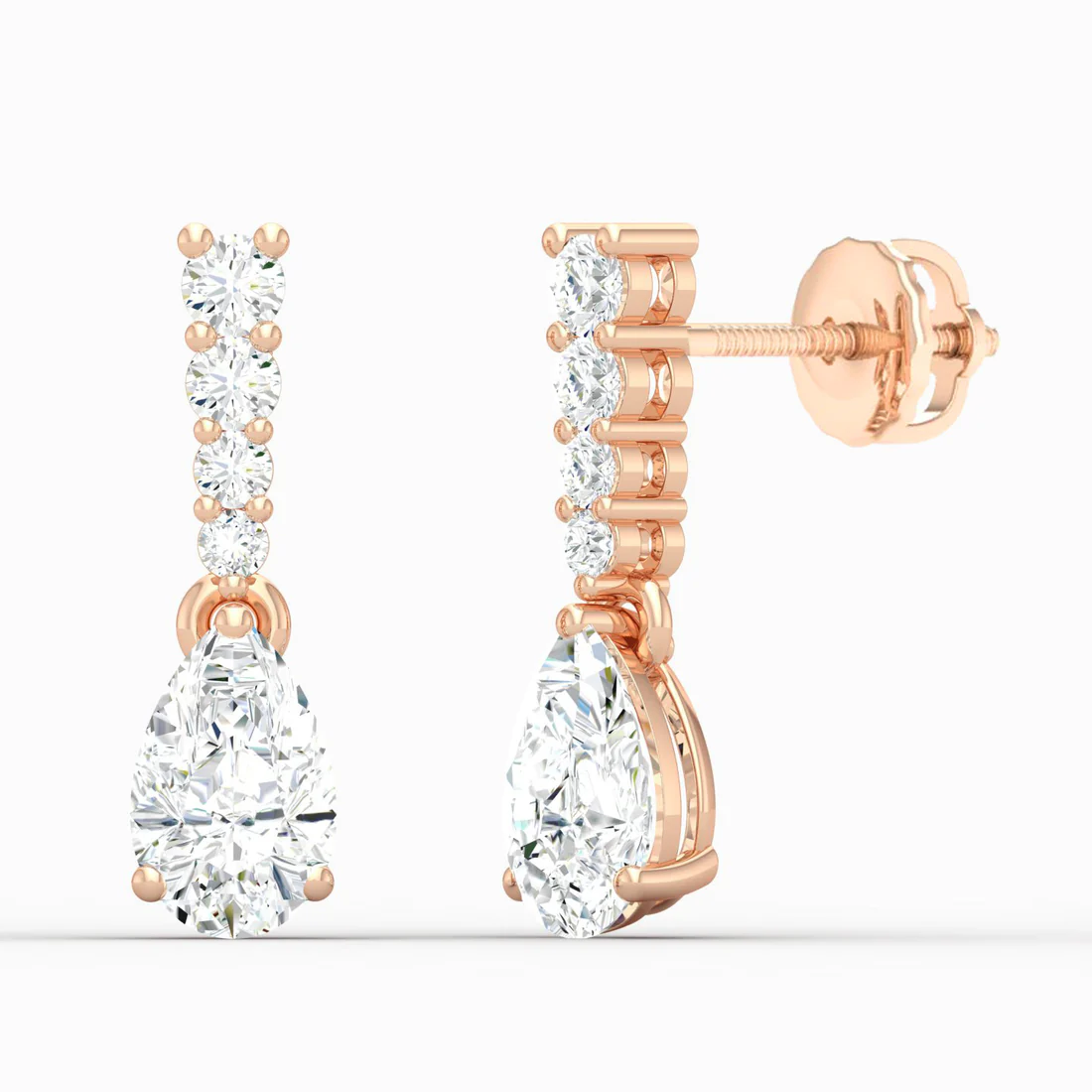 2 CTW Lab Grown Diamond Pear Drop Earring