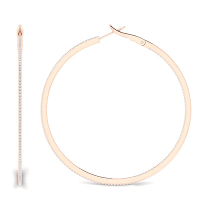 0.98 CTW Lab Grown Diamond Long Hoop Earring