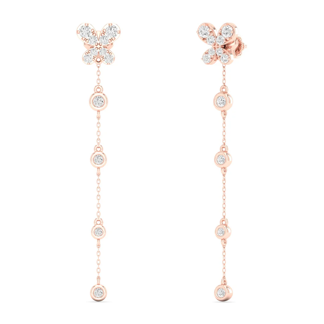 0.38 CTW Lab Grown Diamond Butterfly Drop Earring