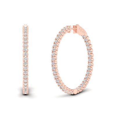 3.10 CTW Lab Grown Diamond Big Hoop Earring