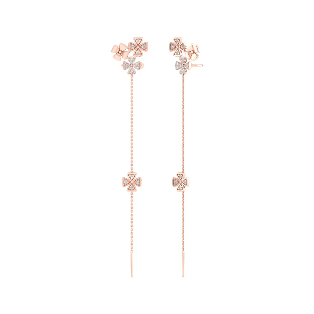 0.30 CTW Lab Grown Diamond Floral Spark Drop Earring