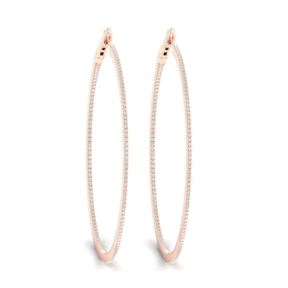 0.98 CTW Lab Grown Diamond Long Hoop Earring