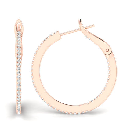 0.30 CTW Lab Grown Diamond Small Hoop Earring