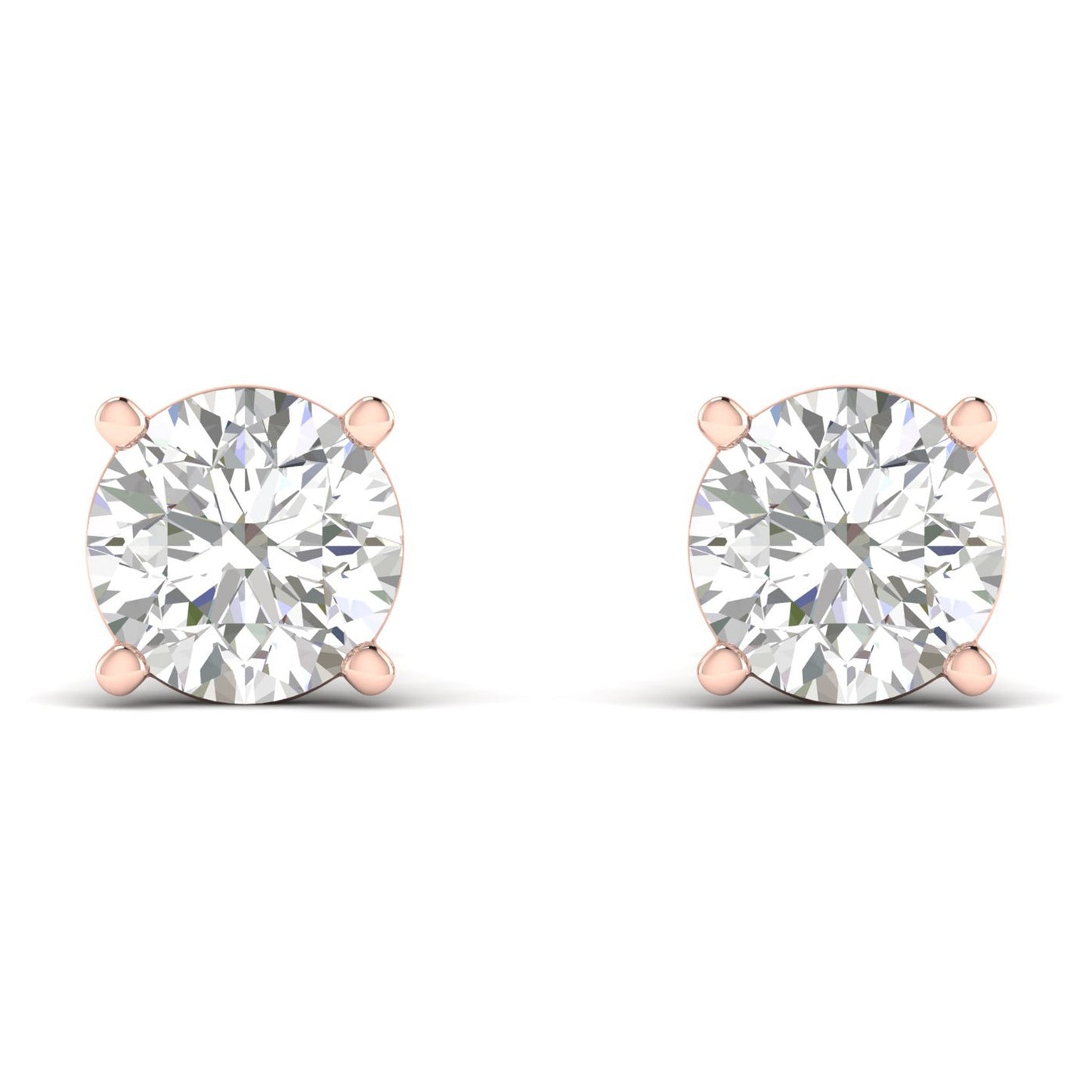 10 CTW Lab Grown Diamond Solitaire Round Stud Earring